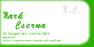 mark cserna business card